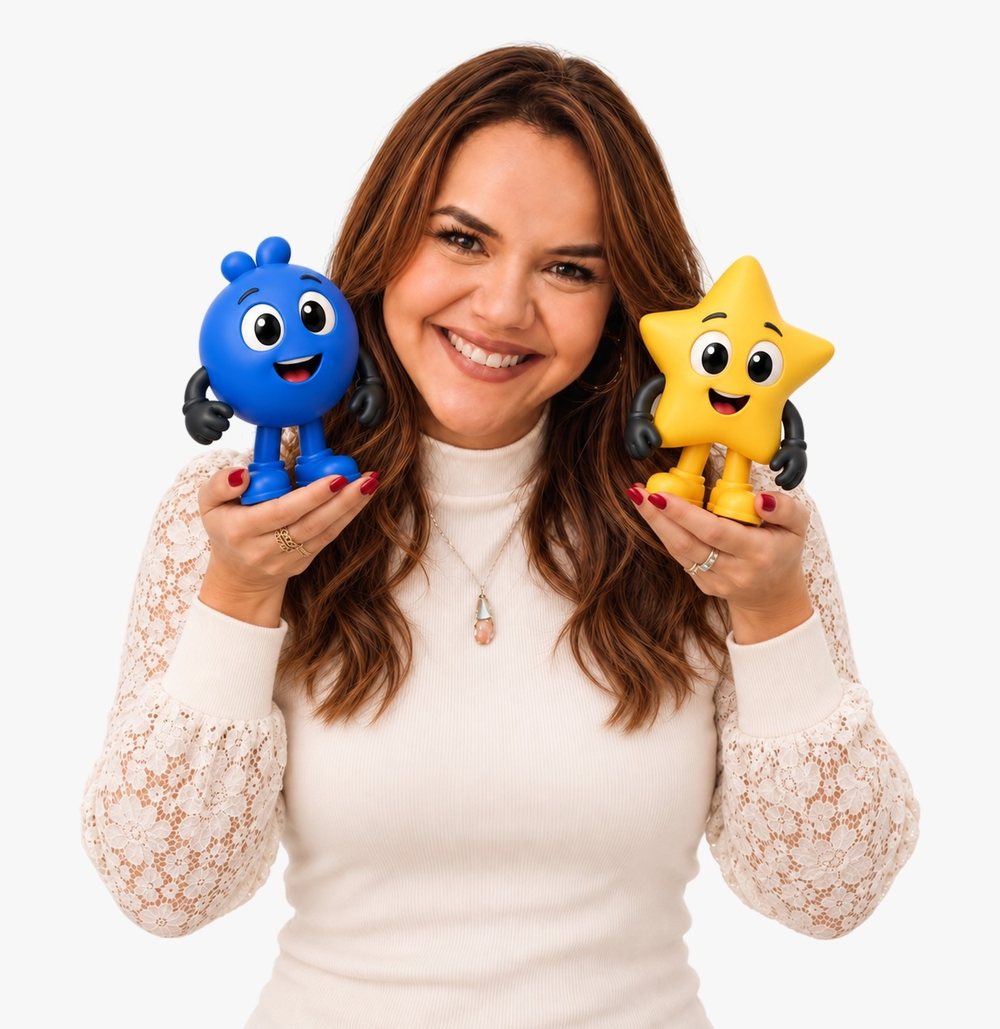 Angela Rodrigues holding Milo and Nami